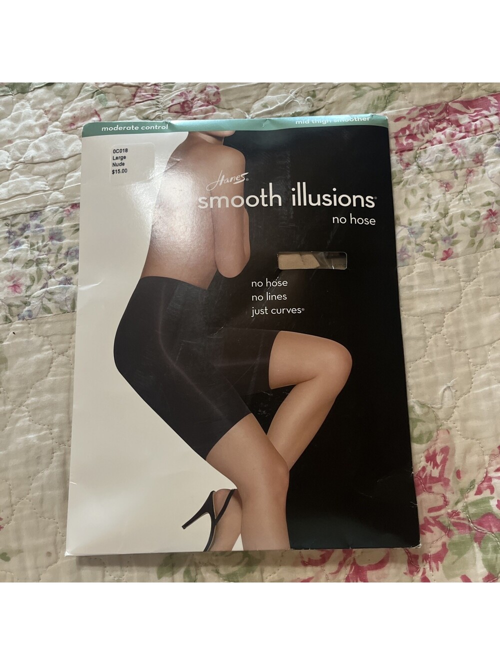 Hanes Smooth Illusions No Hose Mid Thigh Smoother Large Nude OC018 New